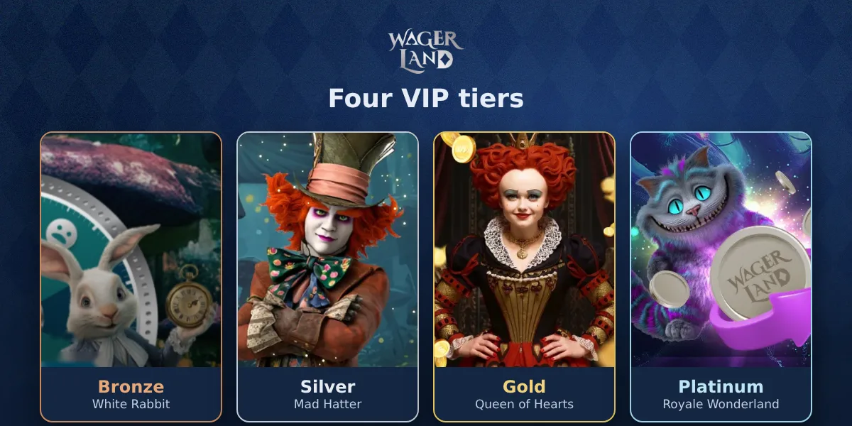 Bronze, Silver, Gold and Platinum VIP tiers