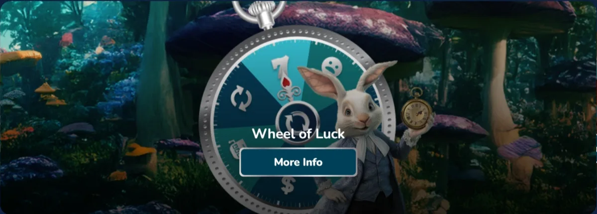 White Rabbit Wheel of Luck in the Rewards Center